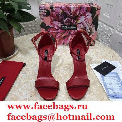 Dolce  &  Gabbana Heel 10.5cm Leather Sandals Red with Baroque D & G Heel 2021